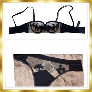 $1200 La Perla Donna Lucia Set Black/Nude RARE Vintage Find 34C Bra Panty (3)